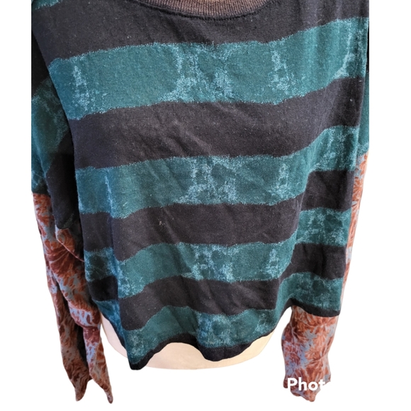 🎉HP🎉🆕️Free People Jamie Patchwork Cropped Long Sleeve Tee - Picture 6 of 9